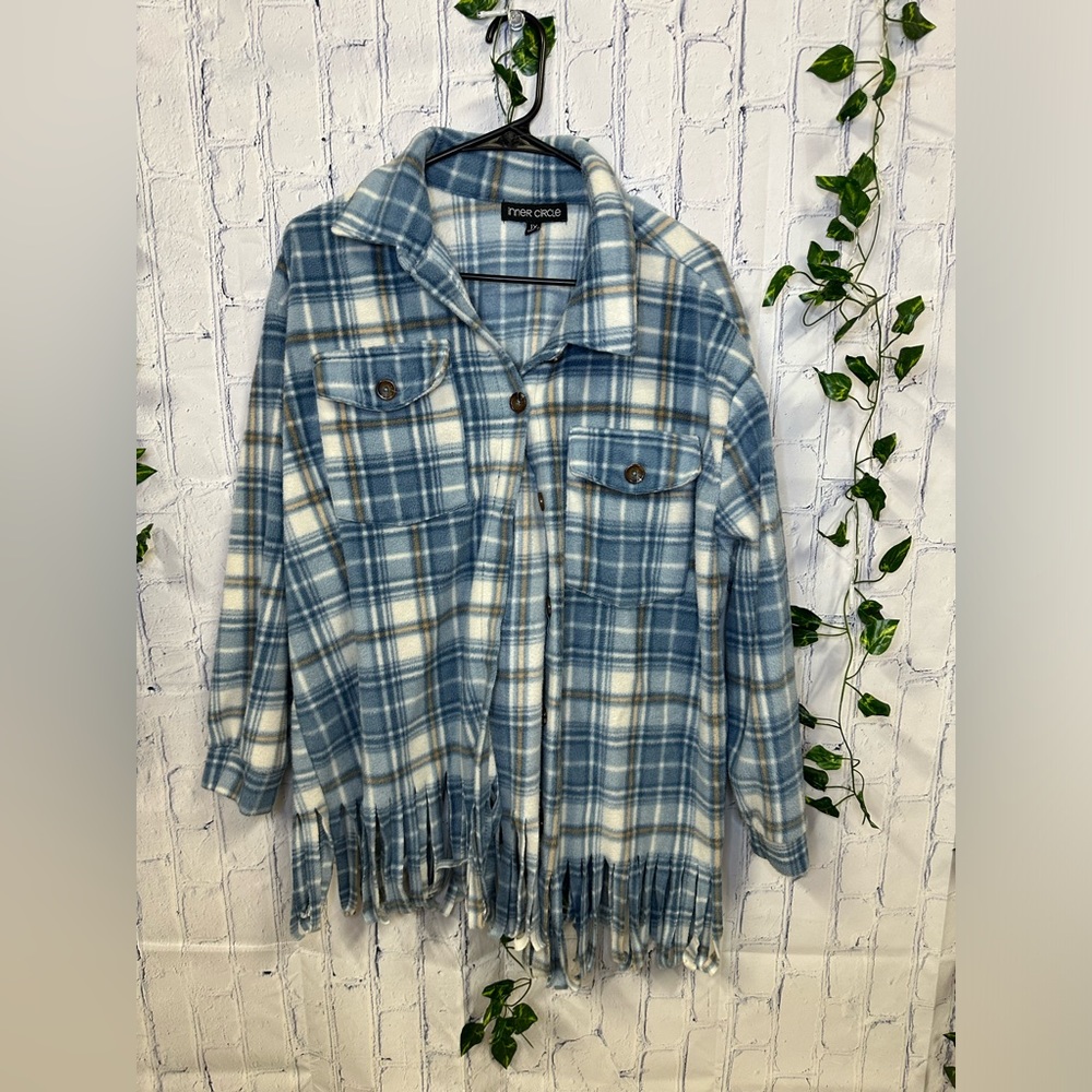 INNER CIRCLE 1XL PLUS SIZE FLANNEL‎ BLUE FRIDGE